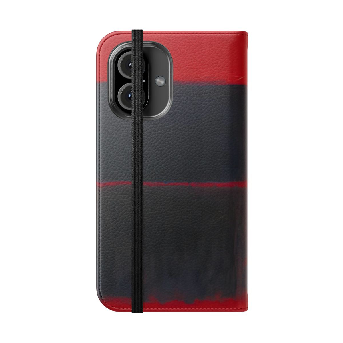 Light red and black abstract art inspired phone case cover - Folded Front