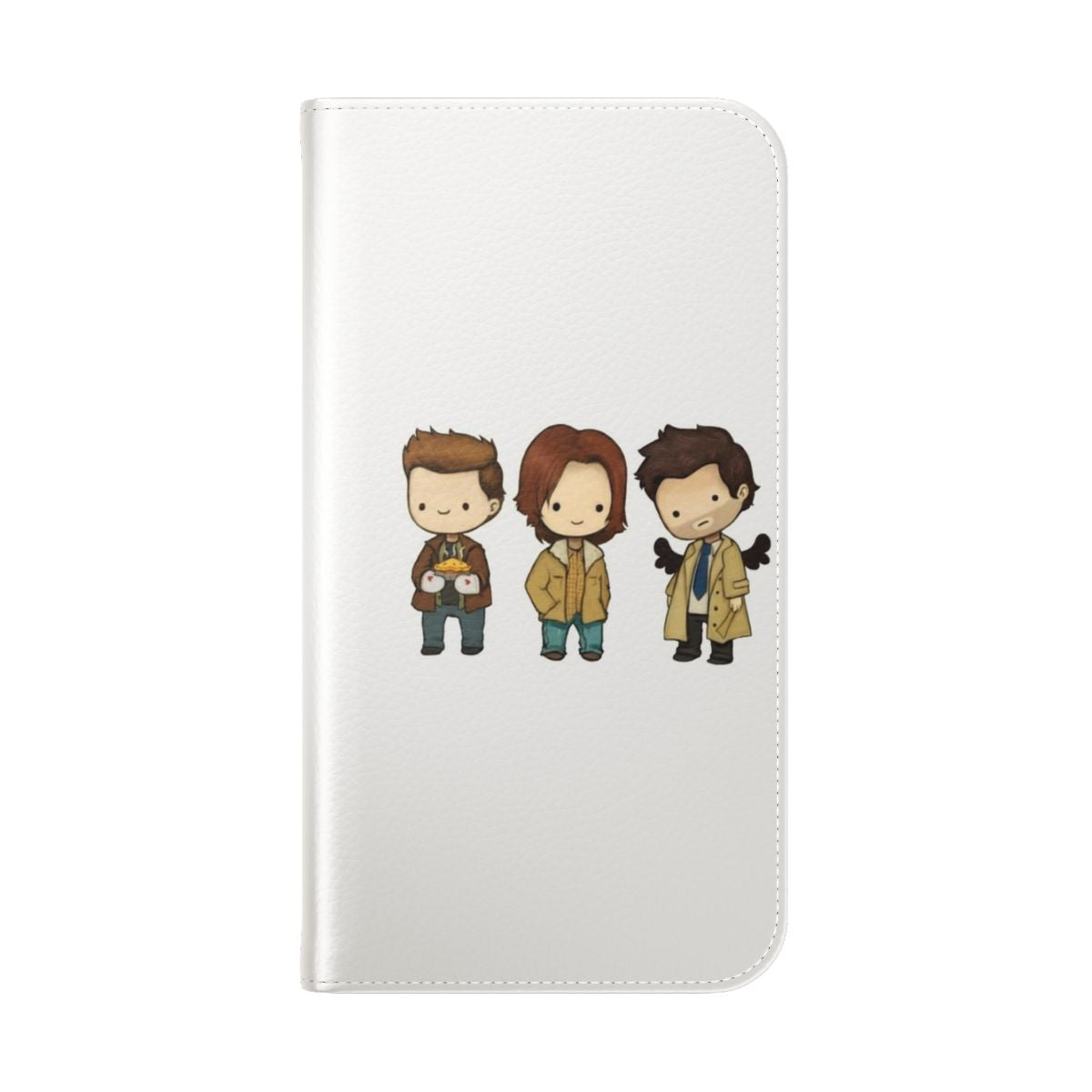 Supernatural Destiel fan art phone case with image of Dean and Sam Winchester - Folded Back