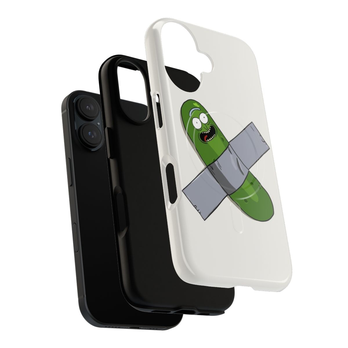 Pickle Rick inspired magnetic tough phone case with modern art design - Layers