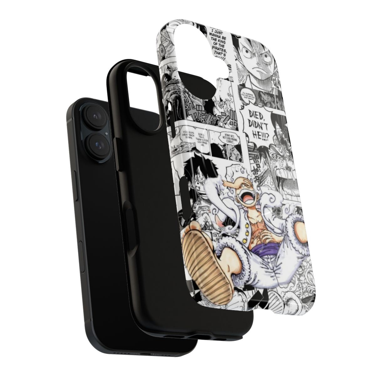 Artistic phone case featuring characters from the popular anime and manga series One Piece - Layers