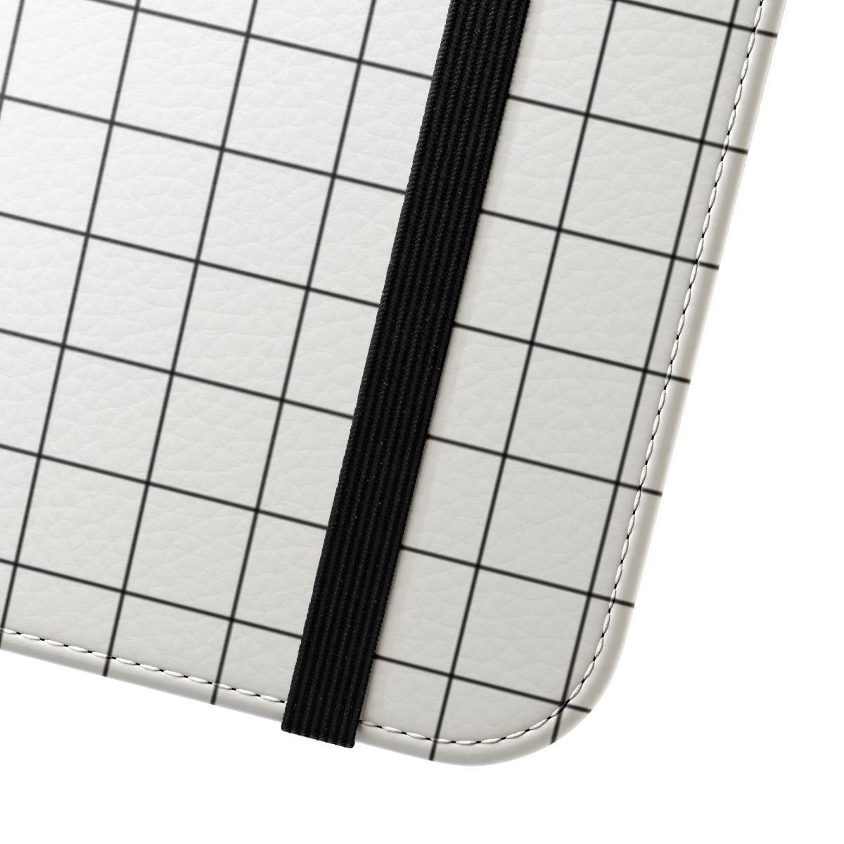 Stylish black grid pattern phone case with a minimalist, aesthetic design - Close Up