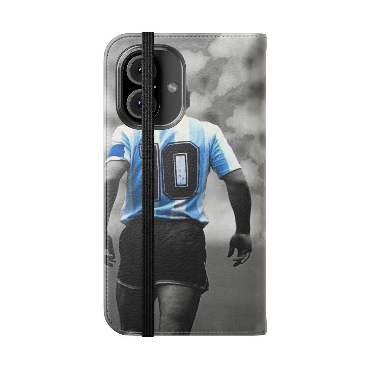 Maradona 10 flip phone case featuring the legendary Argentine footballer's iconic jersey number - Folded Front