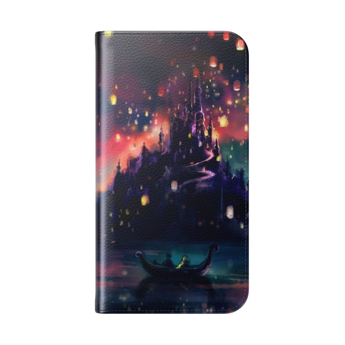 Tangled-inspired flip phone case with Disney movie graphics - Folded Back