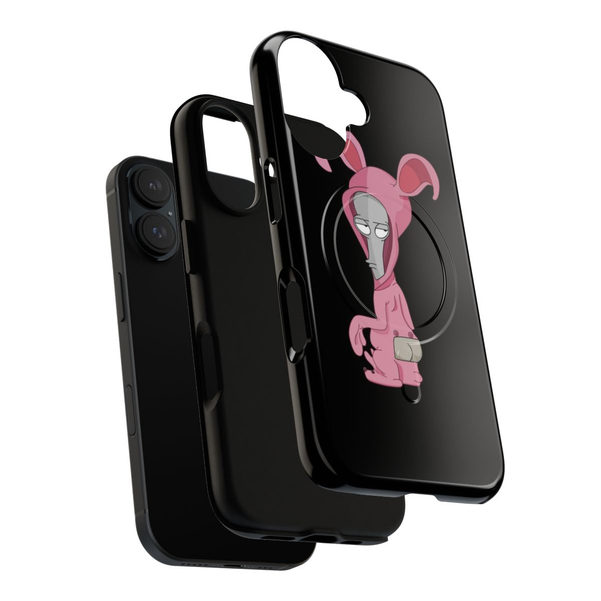 Magnetic tough phone case featuring a stylized illustration of an alien bunny character - Layers