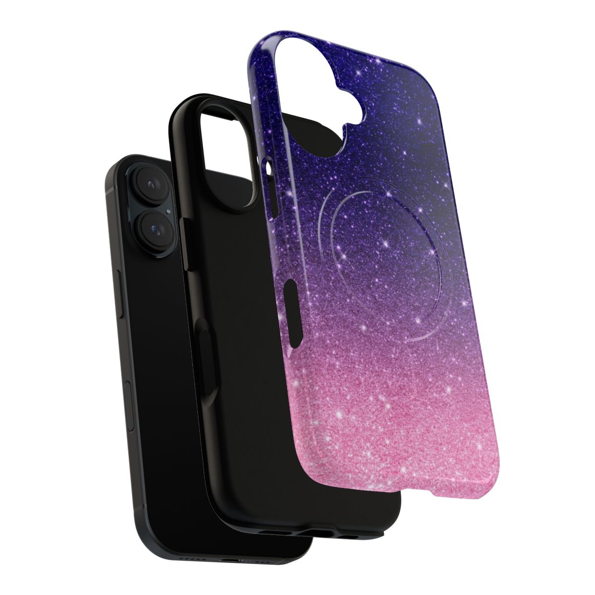 Vibrant purple and pink ombre glitter phone case - Layers