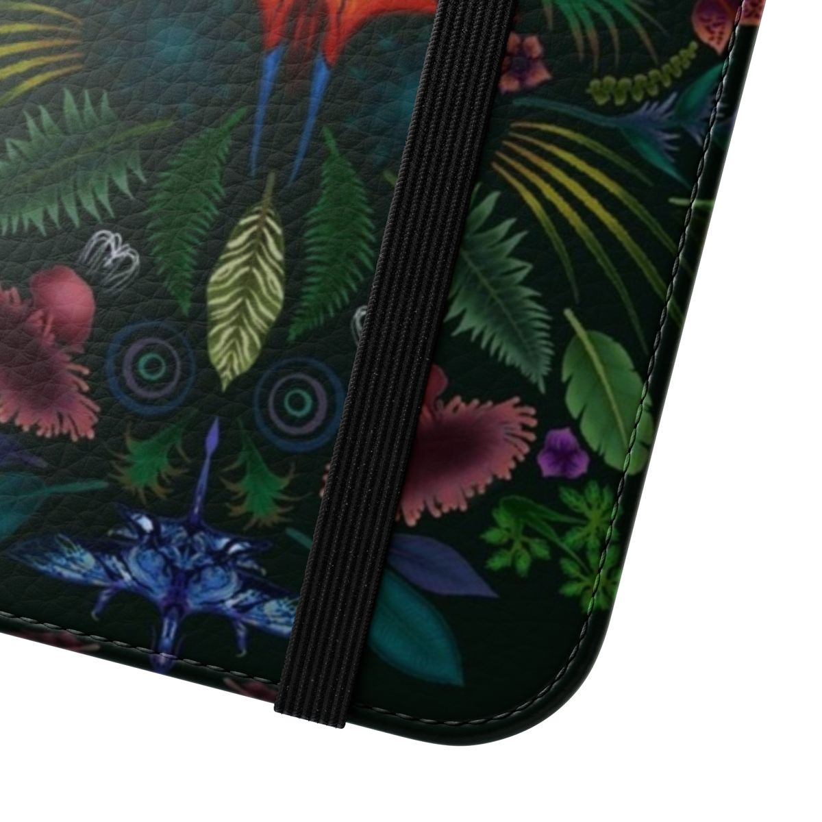 Artistic phone case featuring a digital drawing of the Pandora forest from the Avatar universe. - Close Up