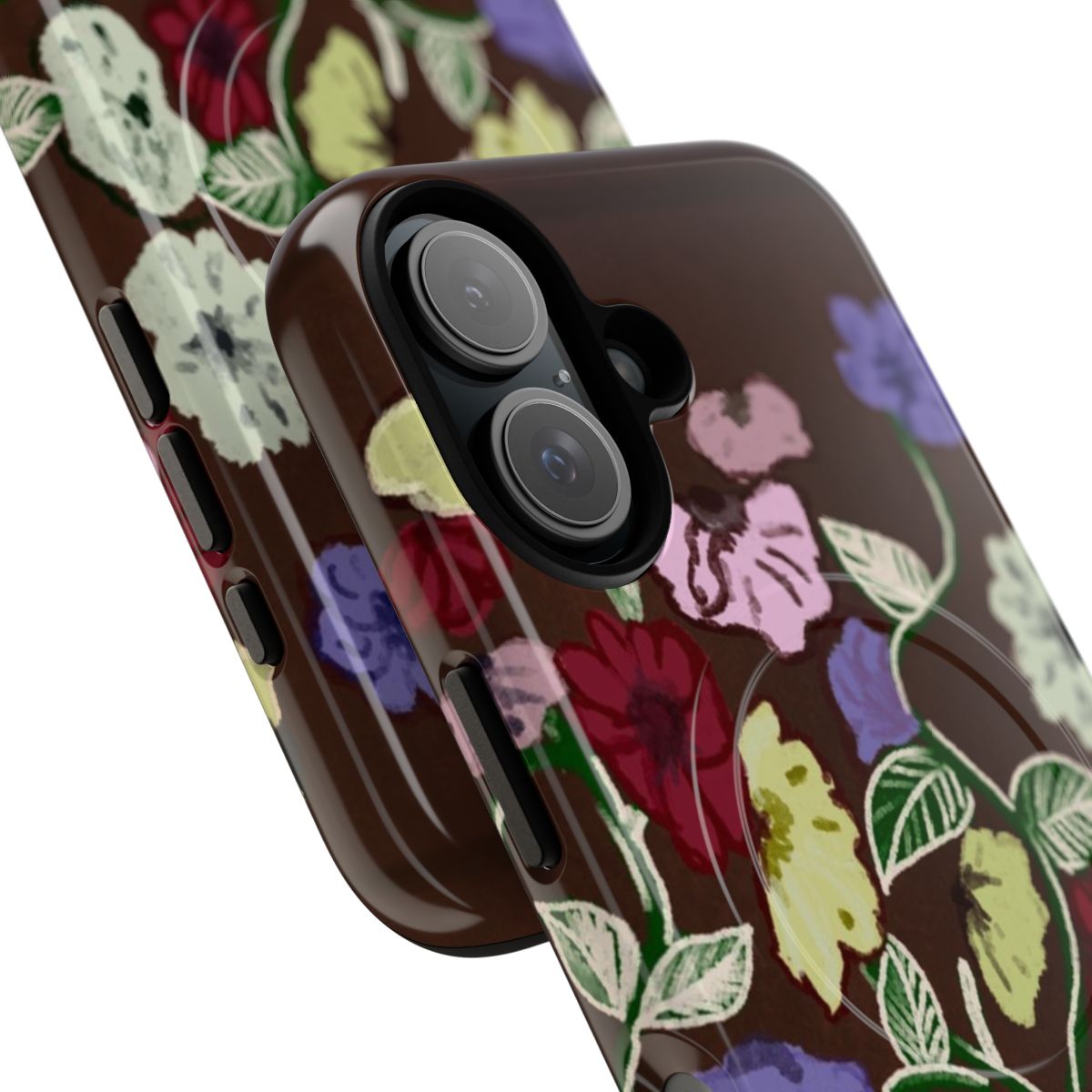 A floral and piano-themed magnetic tough phone case, perfect for Taylor Swift fans. - Detail