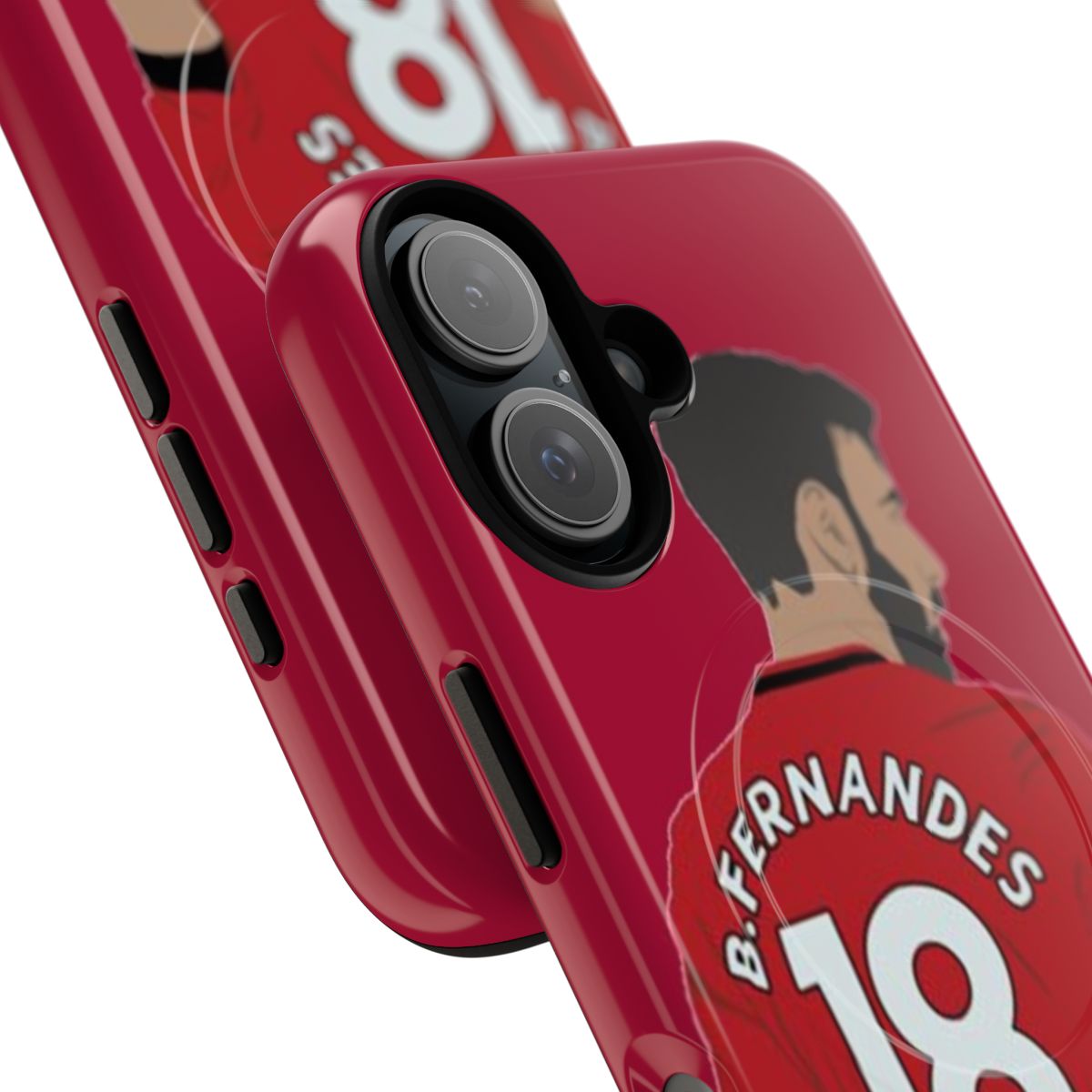 Magnetic tough phone case featuring Bruno Fernandes and Manchester United FC logo - Detail