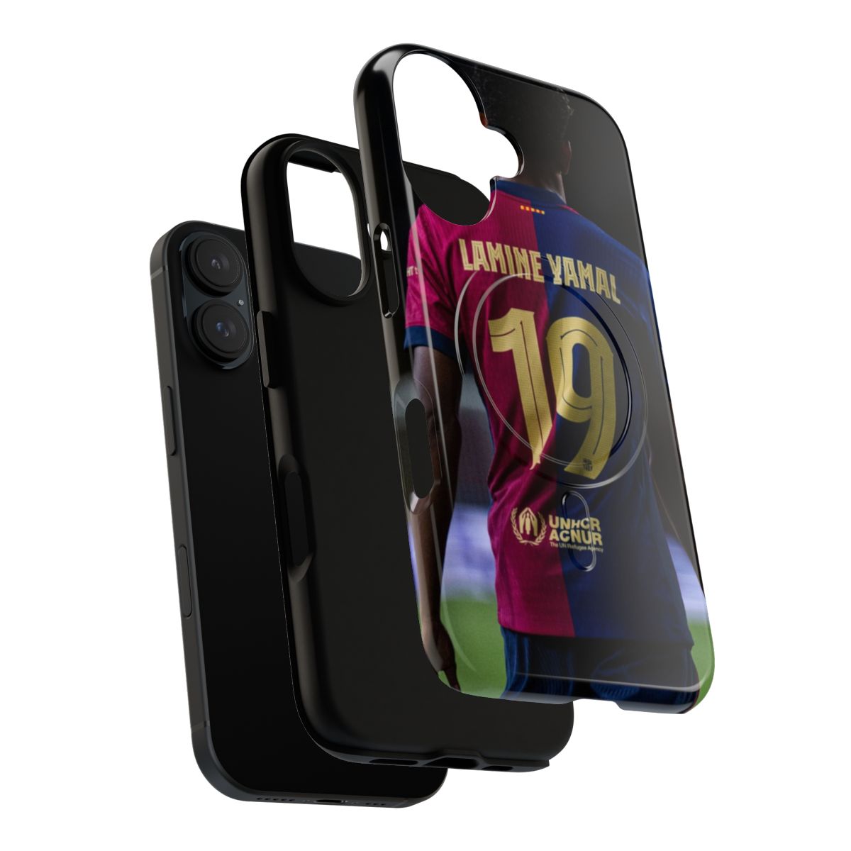 Magnetic tough phone case with Lamine Yamal and Rahpinha designs - Layers