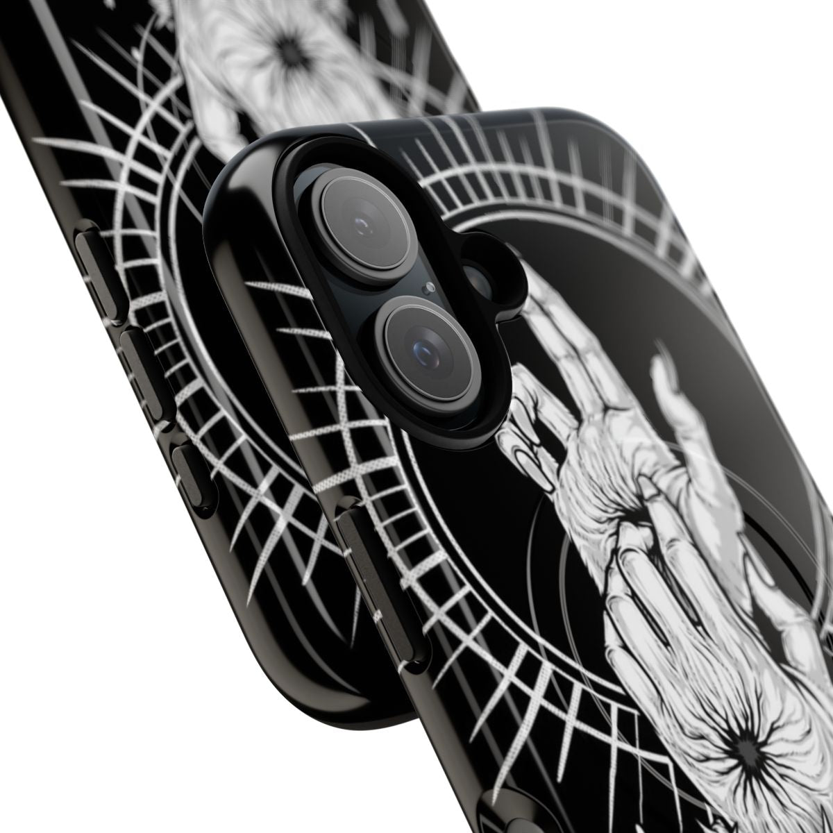 Dark and creepy phone case with surreal, supernatural imagery - Detail