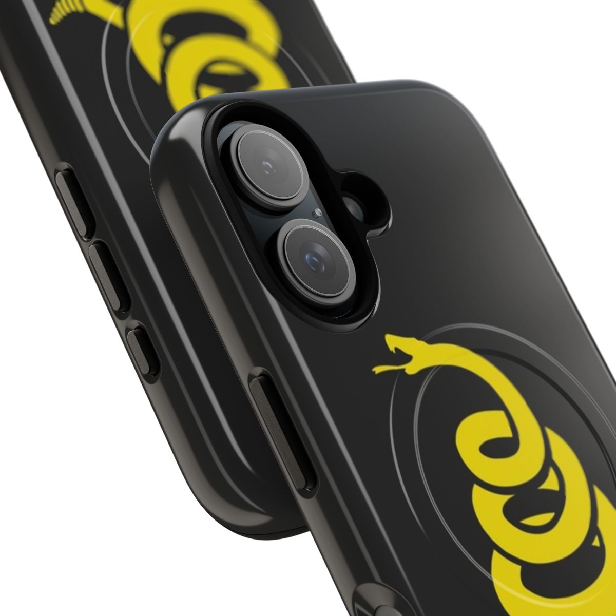 Customizable phone case with a modern interpretation of the Gadsden 'Don't Tread on Me' flag - Detail