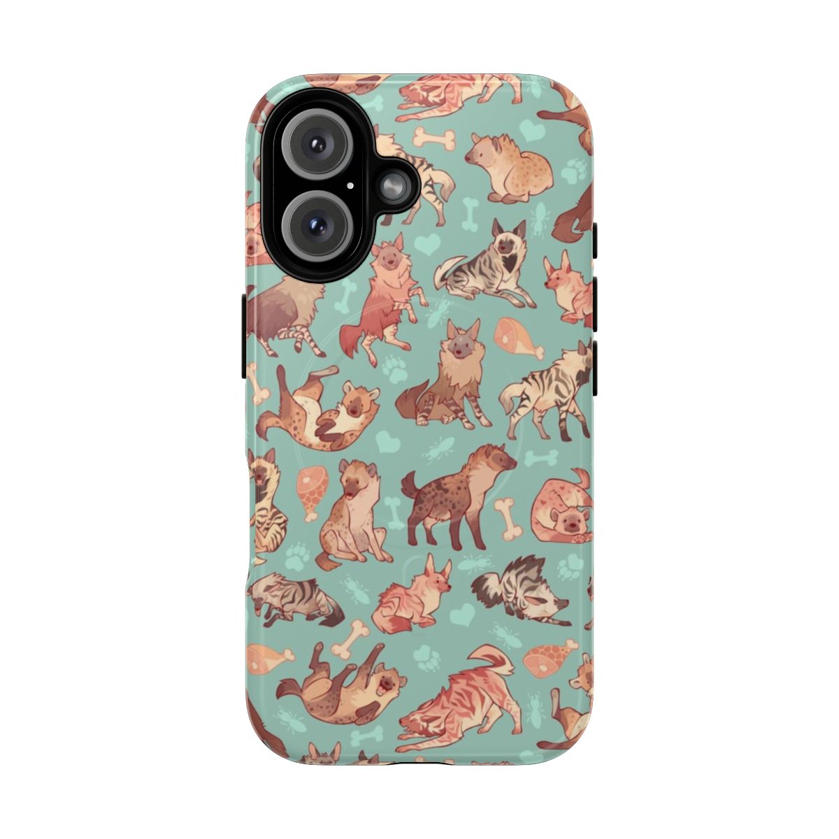 Hyena pattern design on a protective magnetic phone case