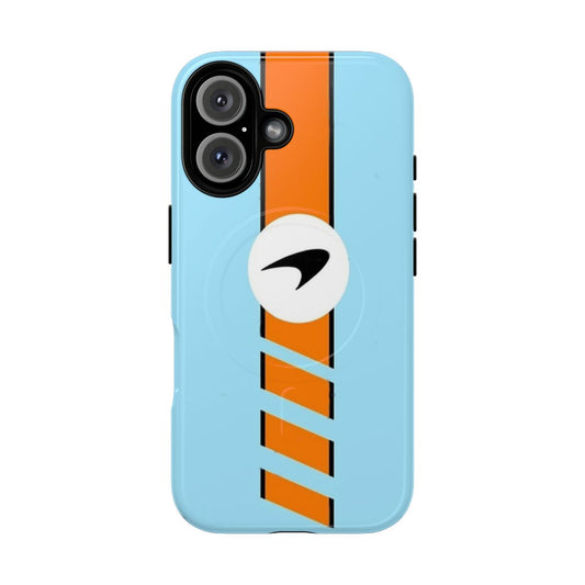 Mclaren inspired magnetic tough phone case featuring Formula 1 livery