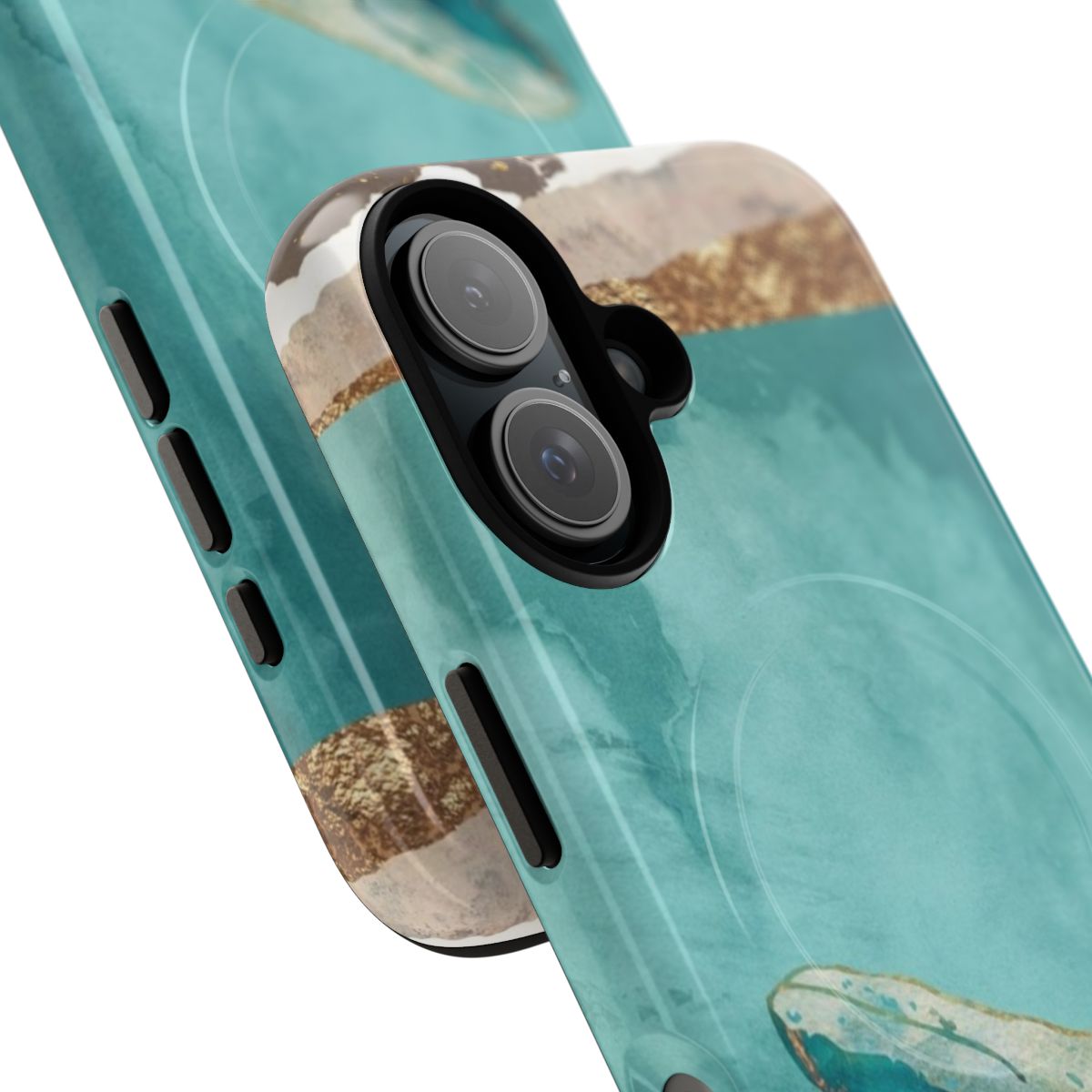 Ethereal ocean landscape design on a magnetic protective phone case - Detail