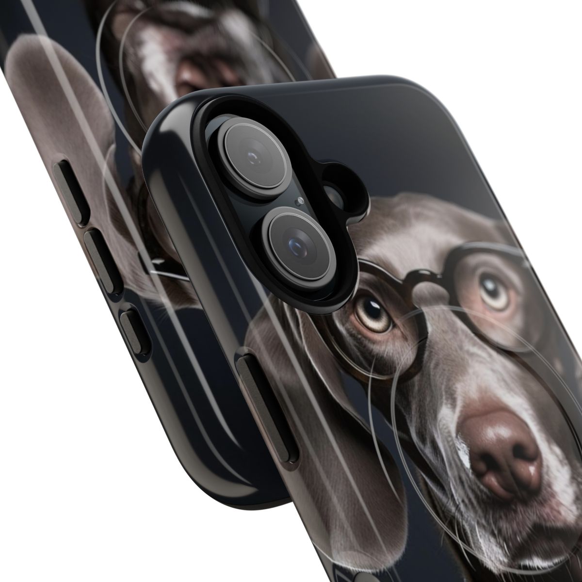 Weimaraner dog breed illustration on a protective phone case - Detail