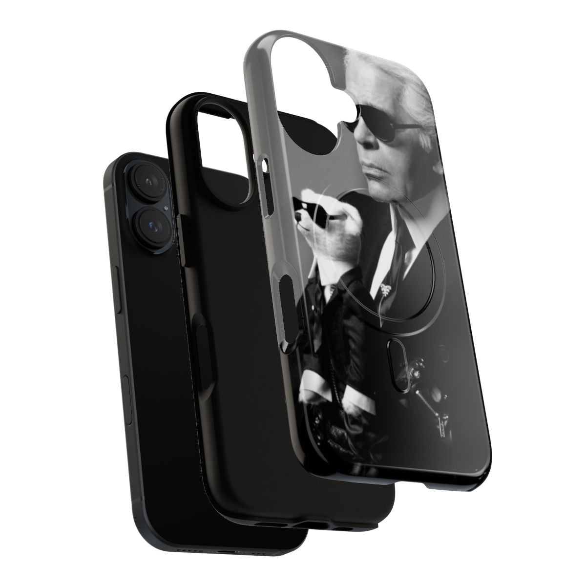 RIP Karl Memorial Tribute Phone Case - Customizable Black and White Design - Layers