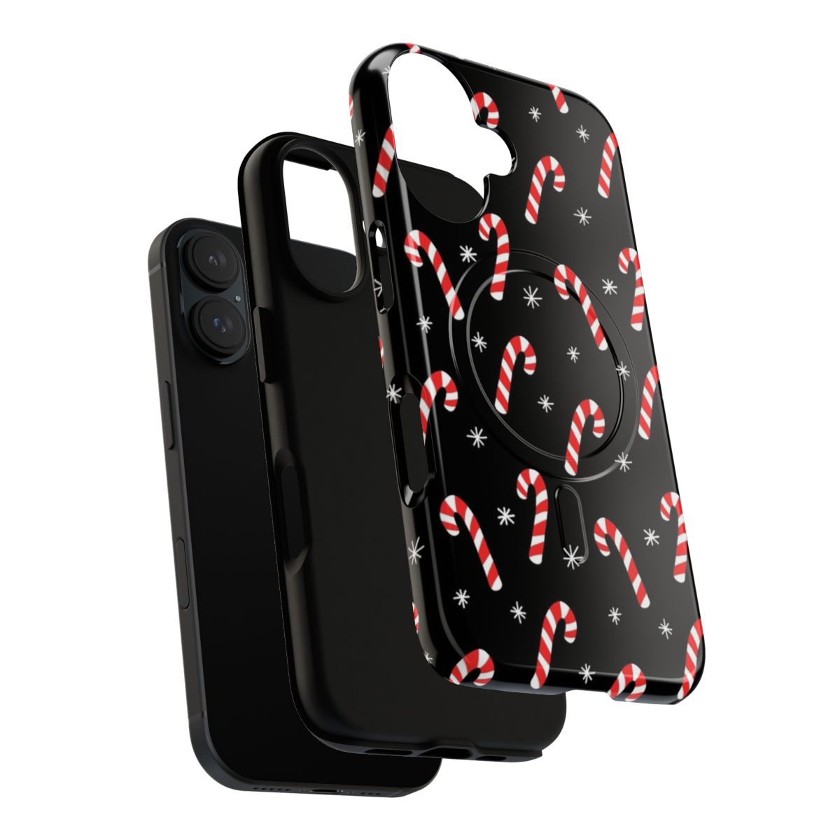 Candy cane pattern magnetic protective phone case - Layers