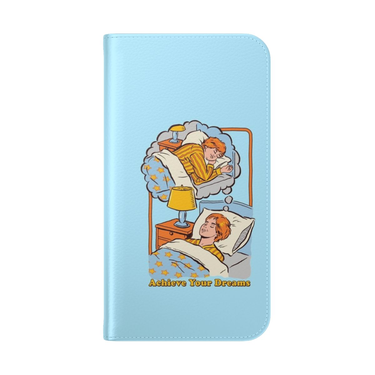 Vintage-inspired flip phone case with motivational design - Folded Back