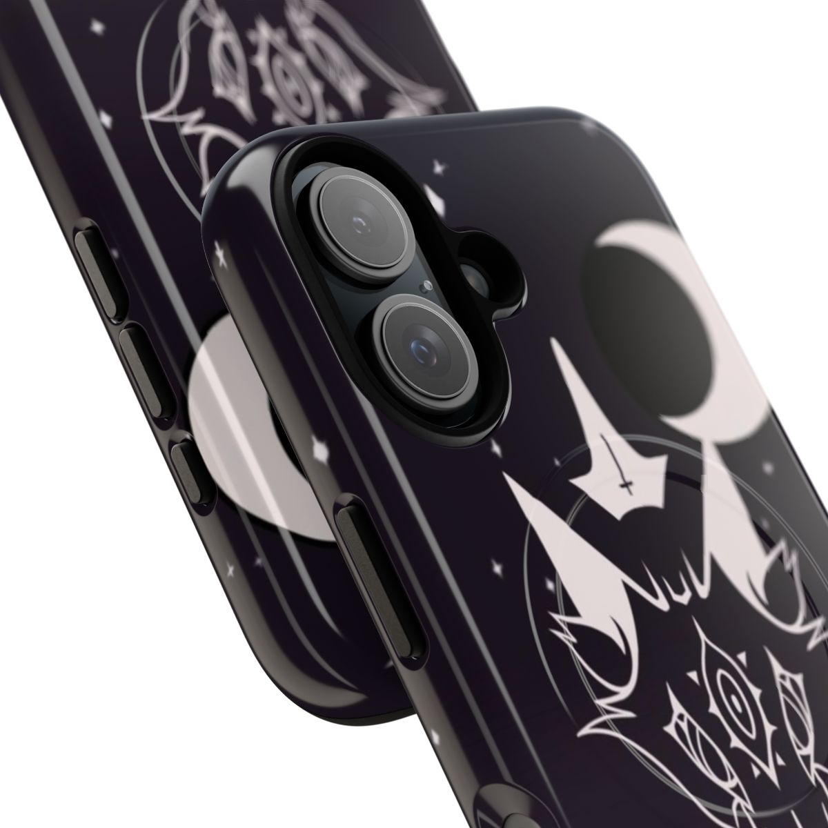 Magnetic tough phone case with Loona cartoon fan art wolf and goth designs - Detail