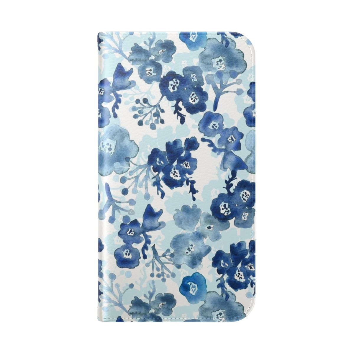 Vibrant watercolor floral pattern on a phone case. - Folded Back