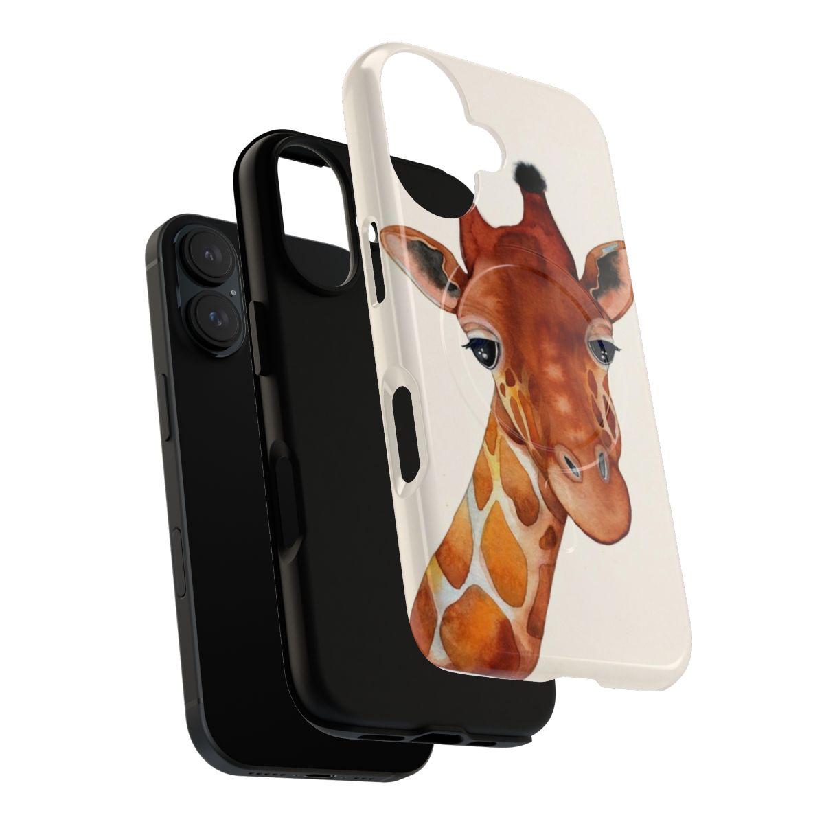 Watercolor giraffe design on a protective phone case - Layers