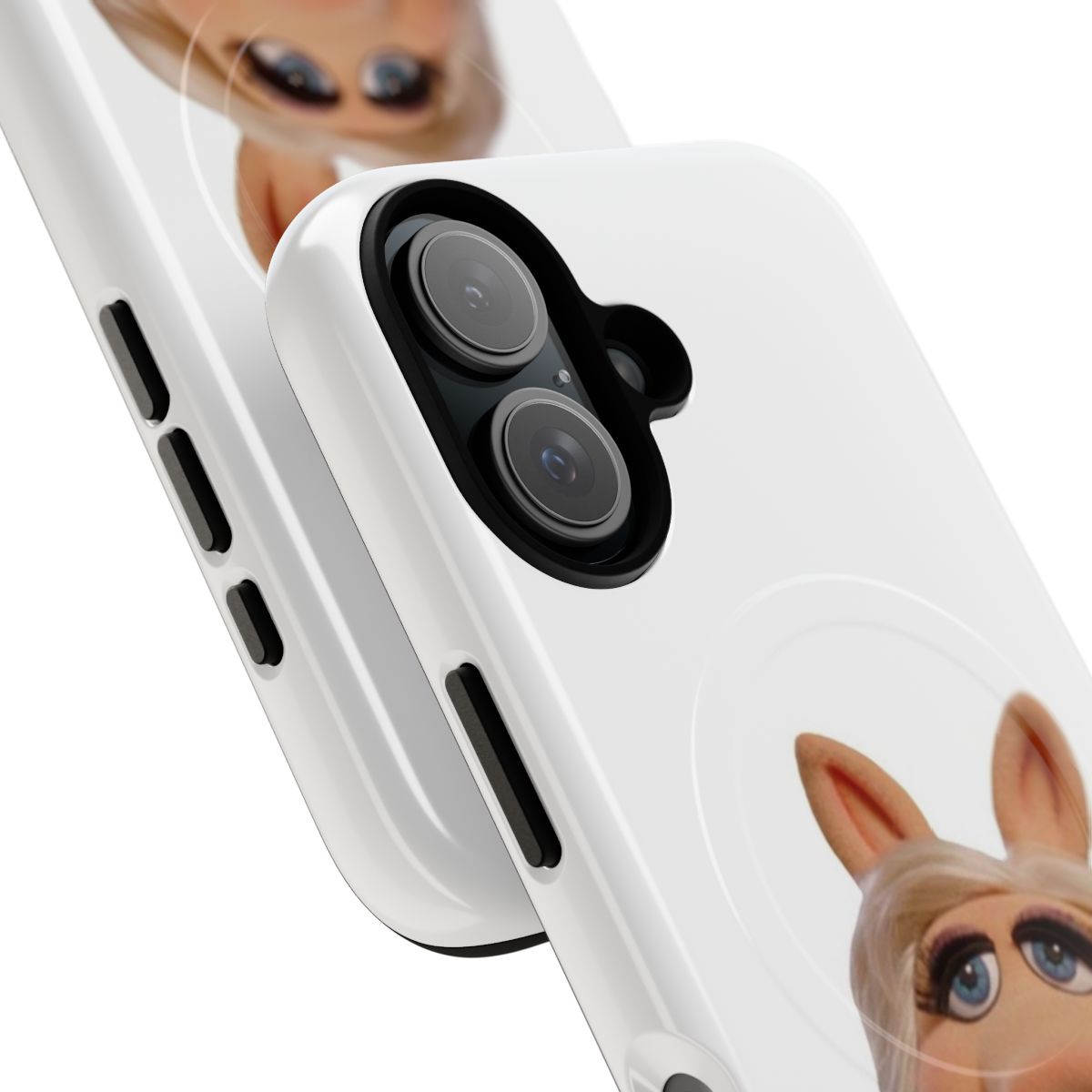 A phone case featuring an illustration of Miss Piggy, the popular Muppet character. - Detail