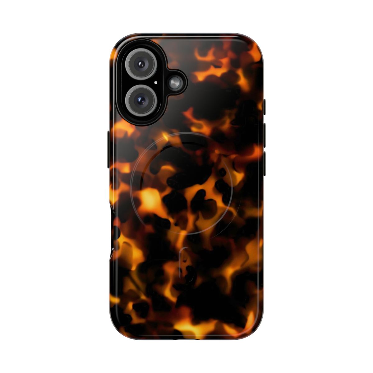 Tortoise shell pattern magnetic phone case with a protective and stylish design