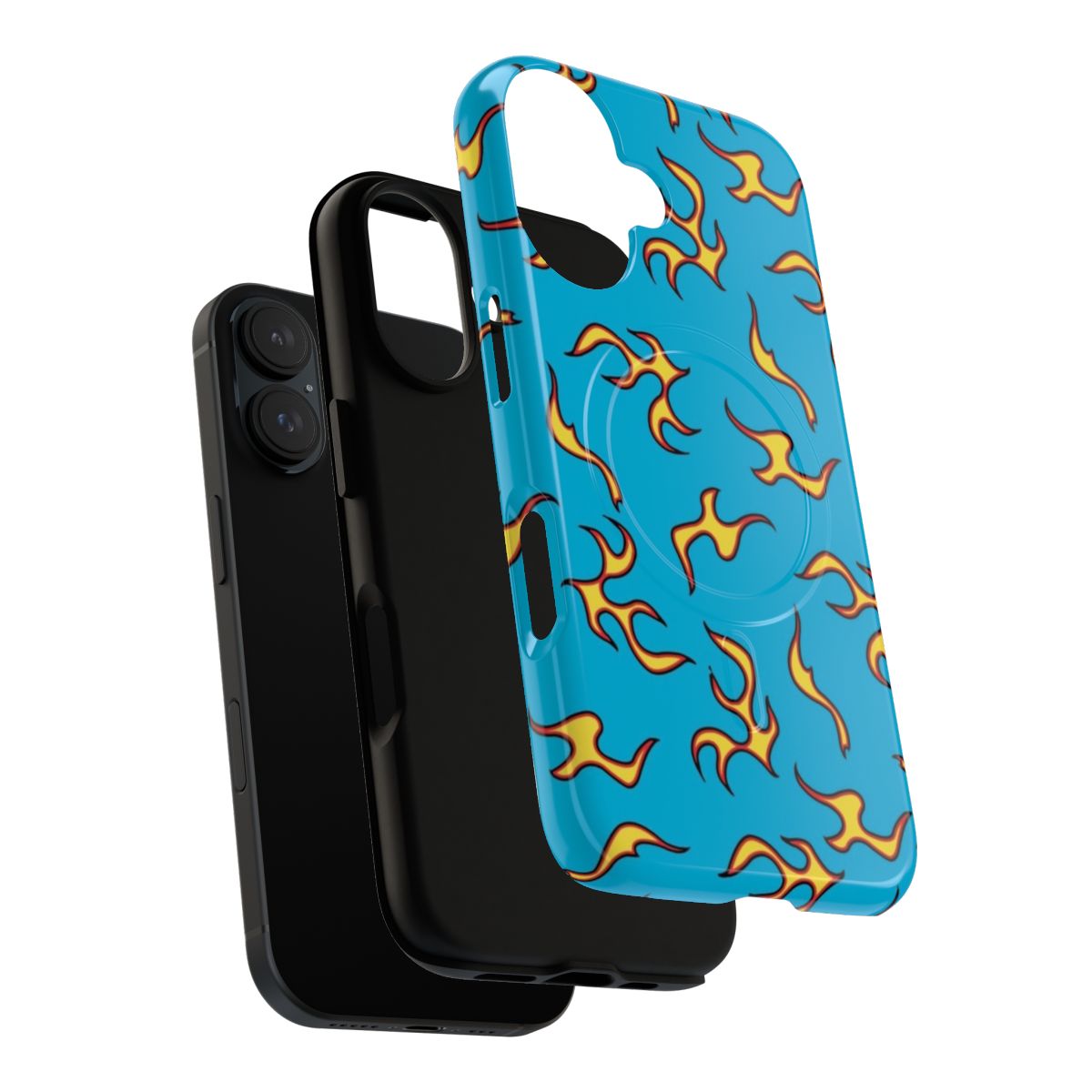 Flame-patterned magnetic tough phone case with a stylish, bold design - Layers