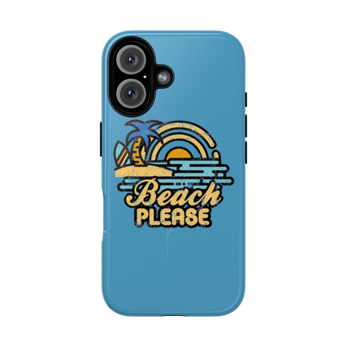 Retro beach-themed magnetic tough phone case