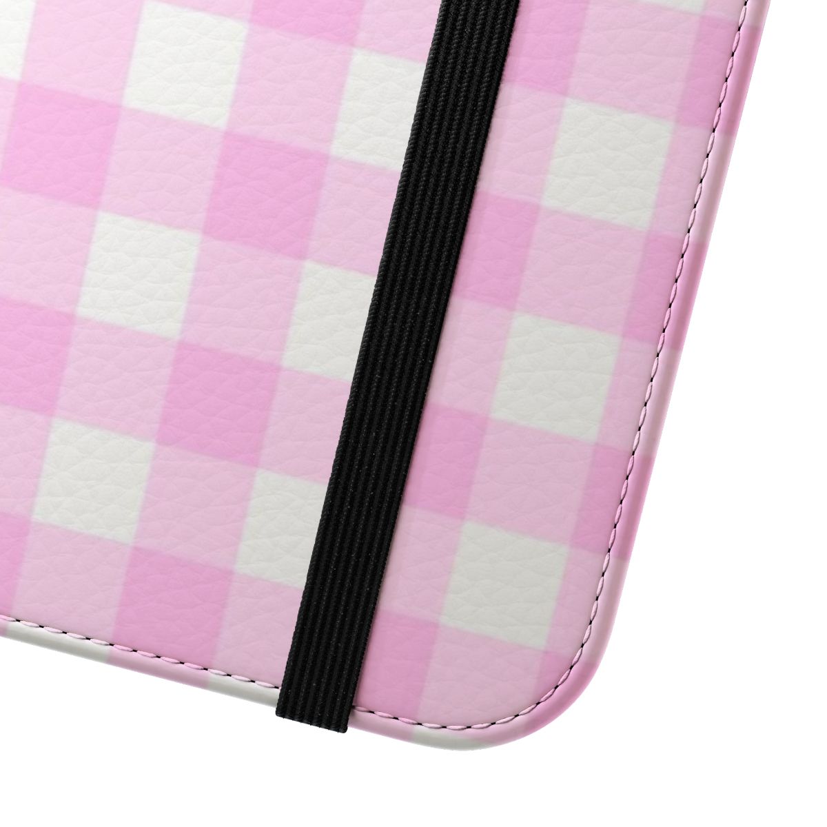 Light pink and white gingham pattern phone case - Close Up