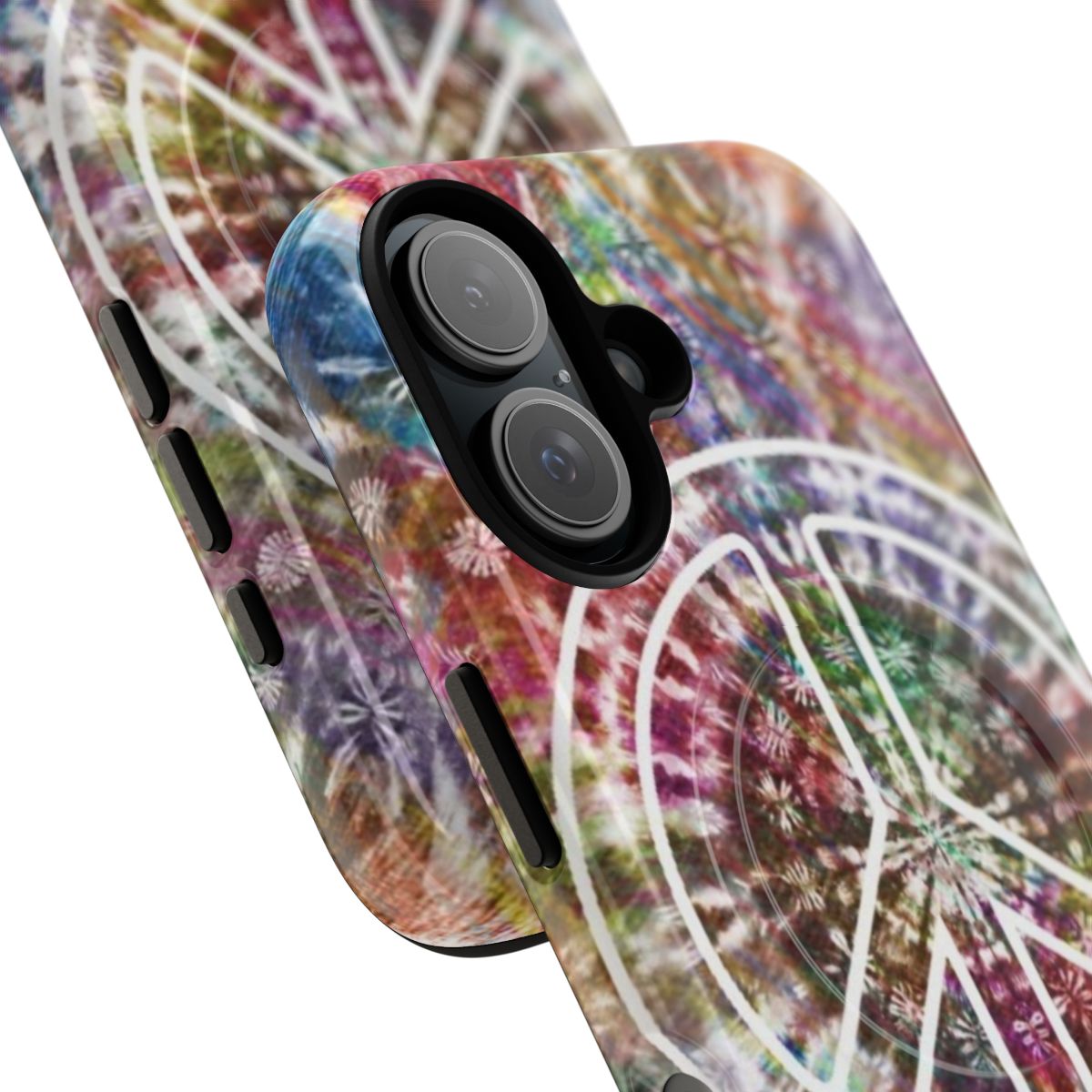 Retro tie dye peace sign psychedelic design magnetic phone case - Detail