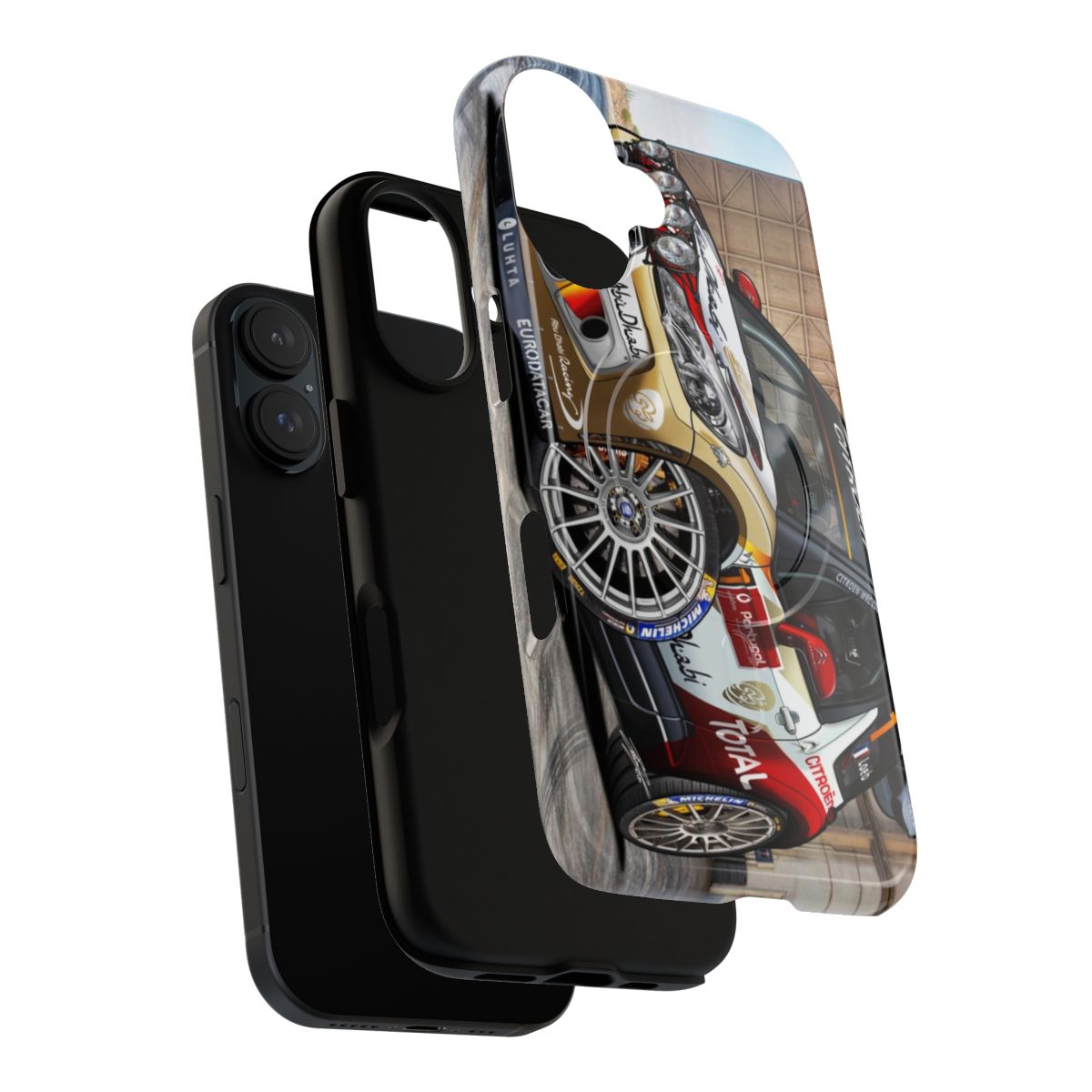 Magnetic tough phone case with a design inspired by the DS3 and C4 WRC rally cars - Layers