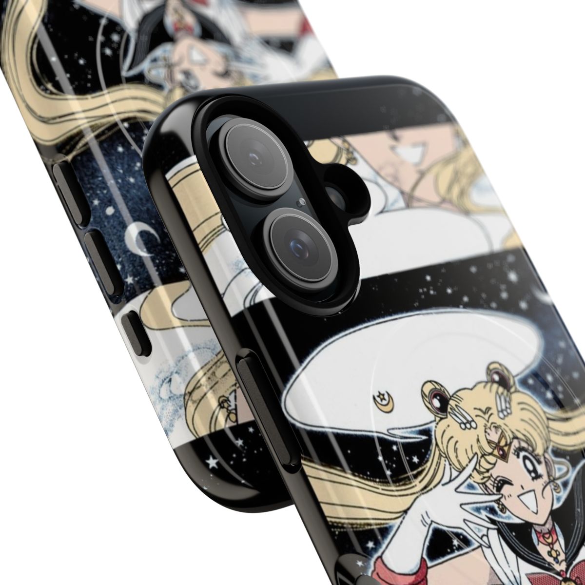 Retro Anime-Inspired Magnetic Tough Phone Case featuring a Sailor Moon manga panel design - Detail