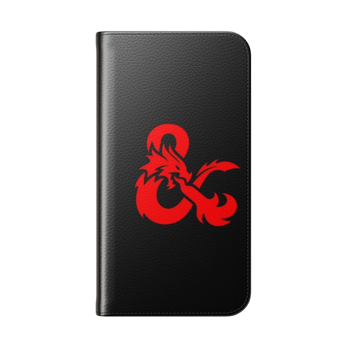 Dungeons & Dragons inspired phone case featuring the iconic logo and fantasy elements - Folded Back