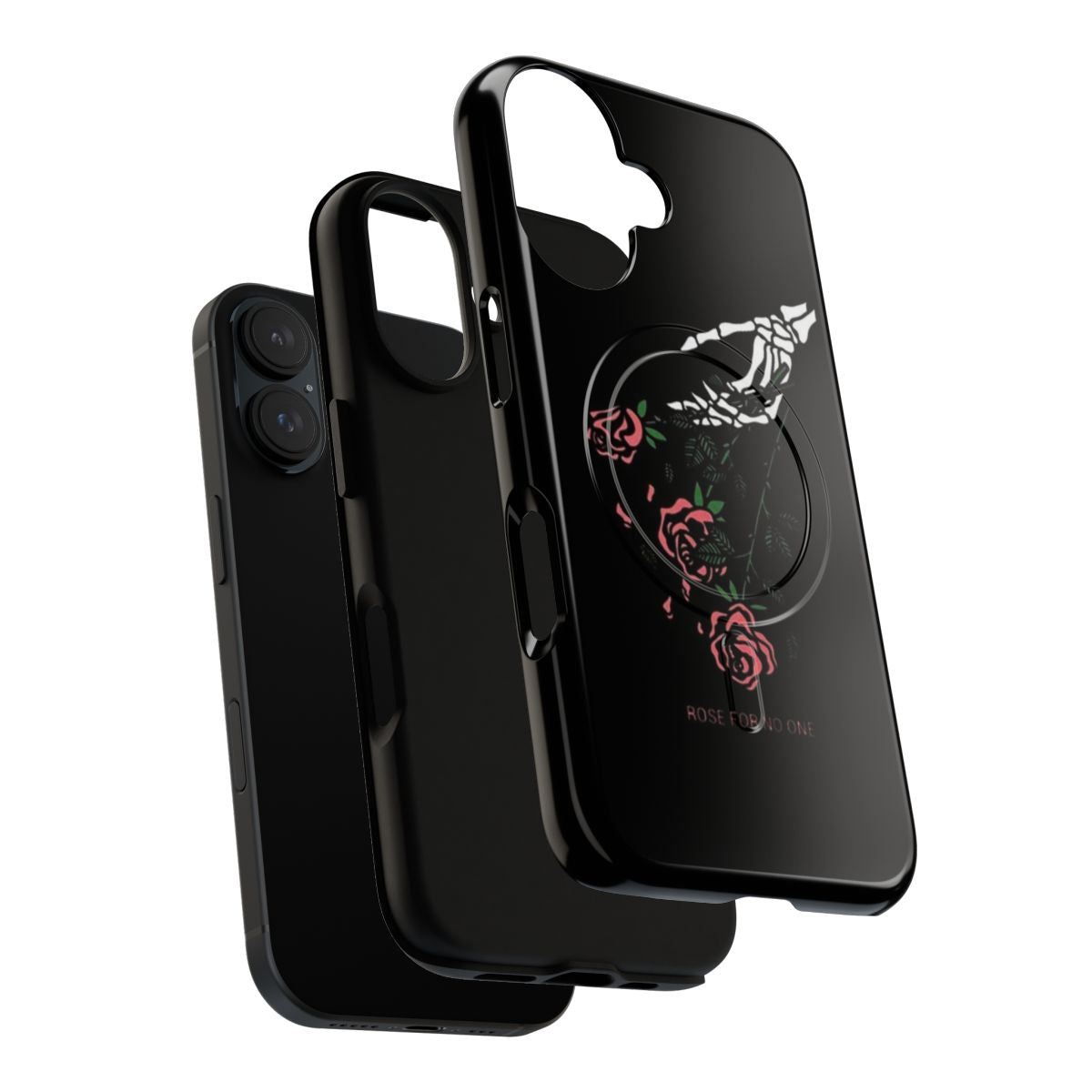 Magnetic tough phone case with rose floral gothic aesthetic design - Layers