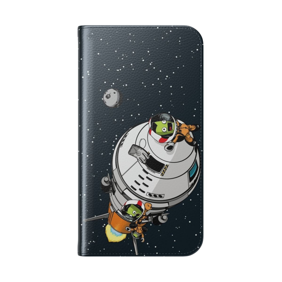 Galactic Exploration Flip Cover Phone Case for Smartphones - Folded Back