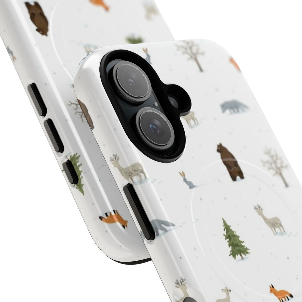 Winter forest animals pattern magnetic tough phone case - Detail