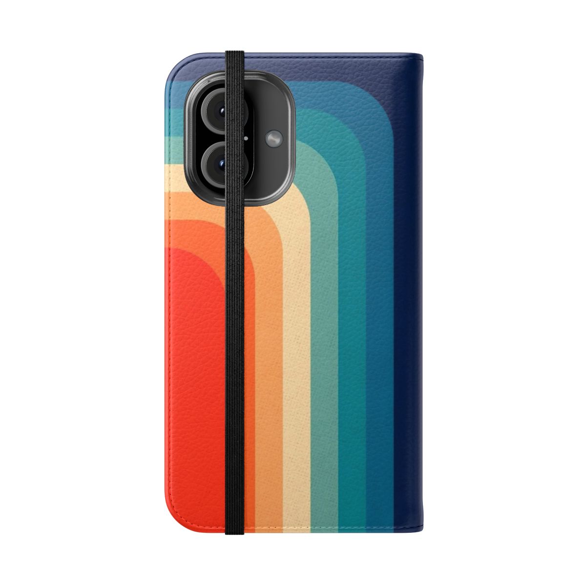 Retro 70s abstract cubist pattern phone case - Folded Front