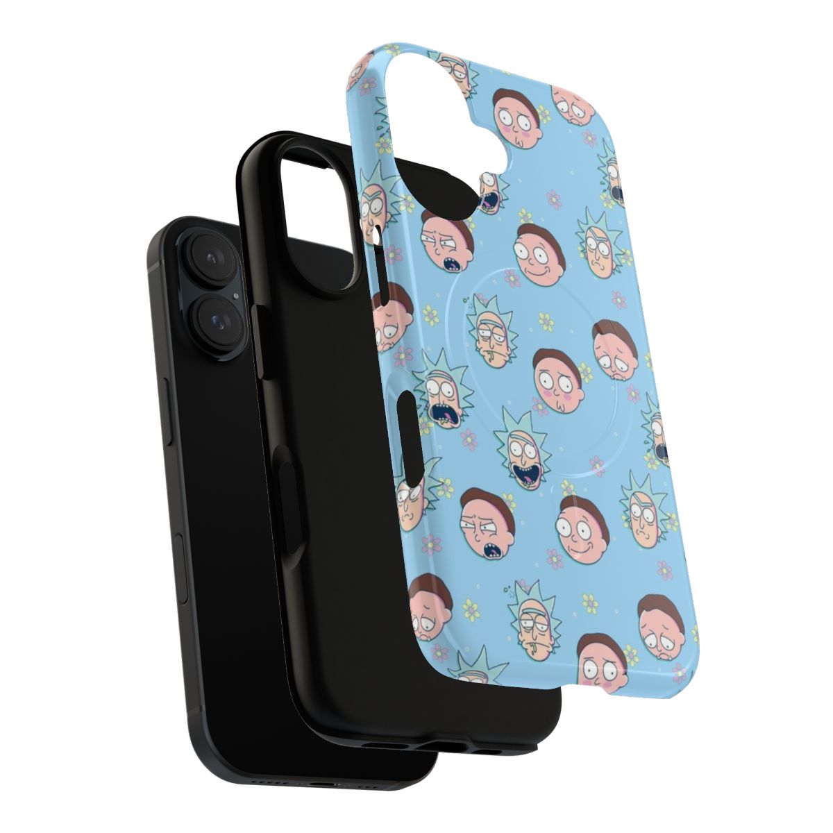 Tough magnetic phone case featuring Rick and Morty cartoon art - Layers