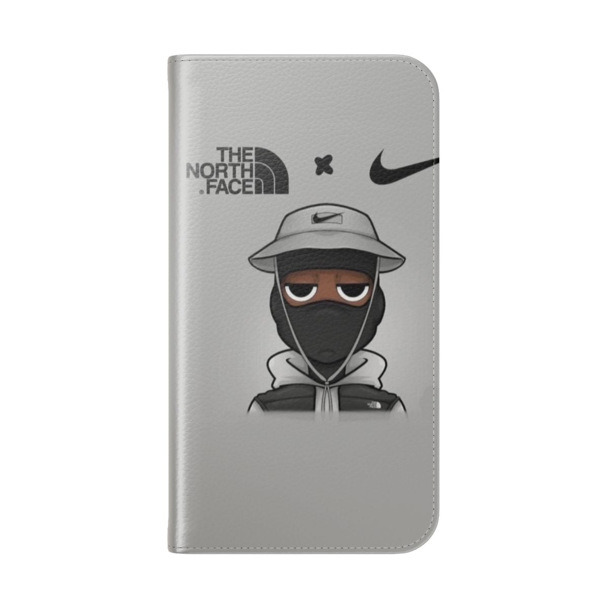 Stylish flip cover phone case with nike-inspired design - Folded Back