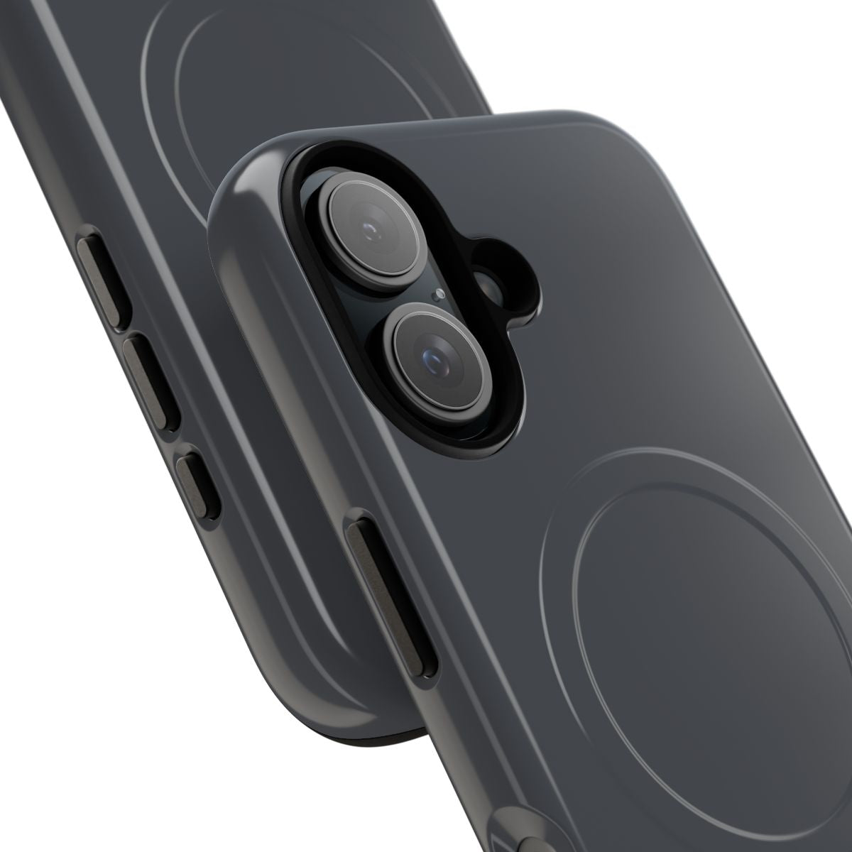 Solid graphite gray iPhone 13 Pro case with a sleek magnetic design for protection - Detail