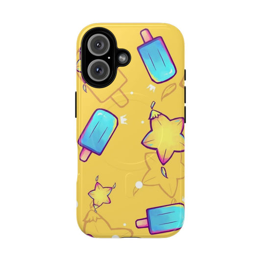 Kingdom Hearts-themed phone case with a sea salt ice cream and paopu fruit pattern