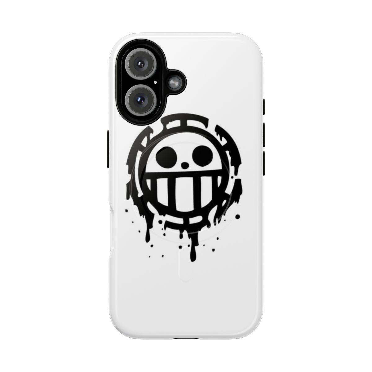 Custom phone case featuring a caricature of Trafalgar Law from the anime/manga One Piece.