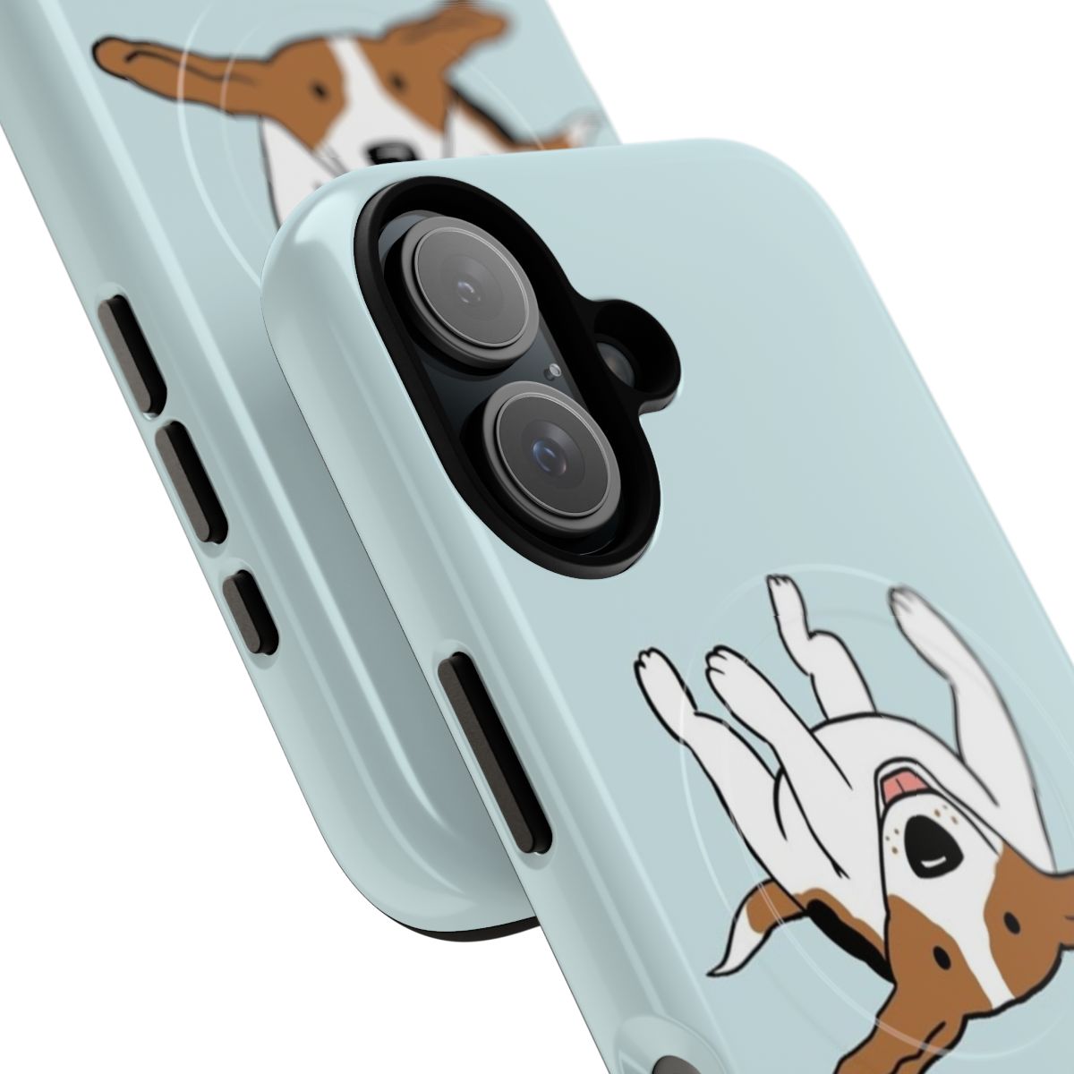 Cute cartoon beagle design on a magnetic phone case - Detail