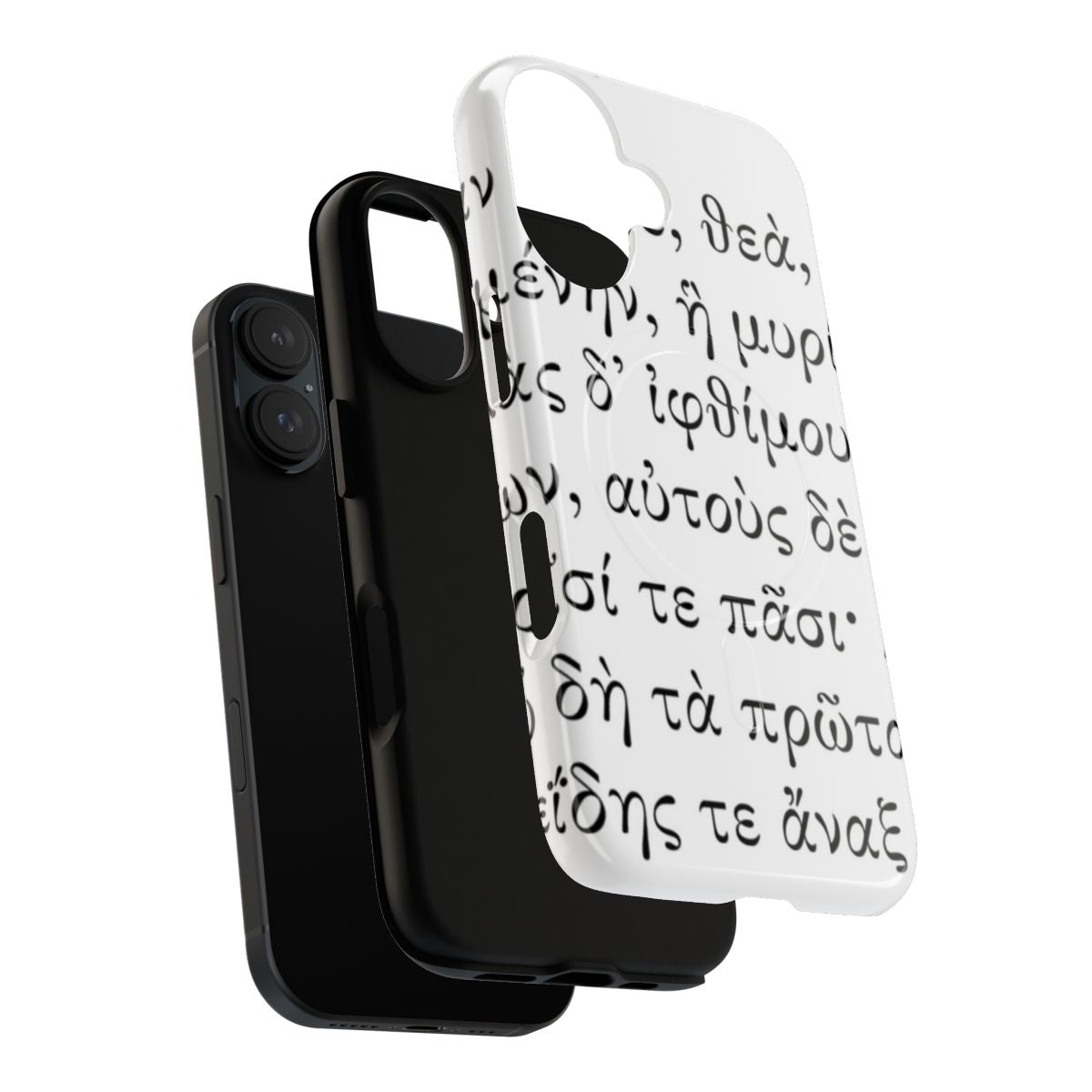 Magnetic tough phone case featuring the preface of the Iliad by the ancient Greek poet Homerus. - Layers