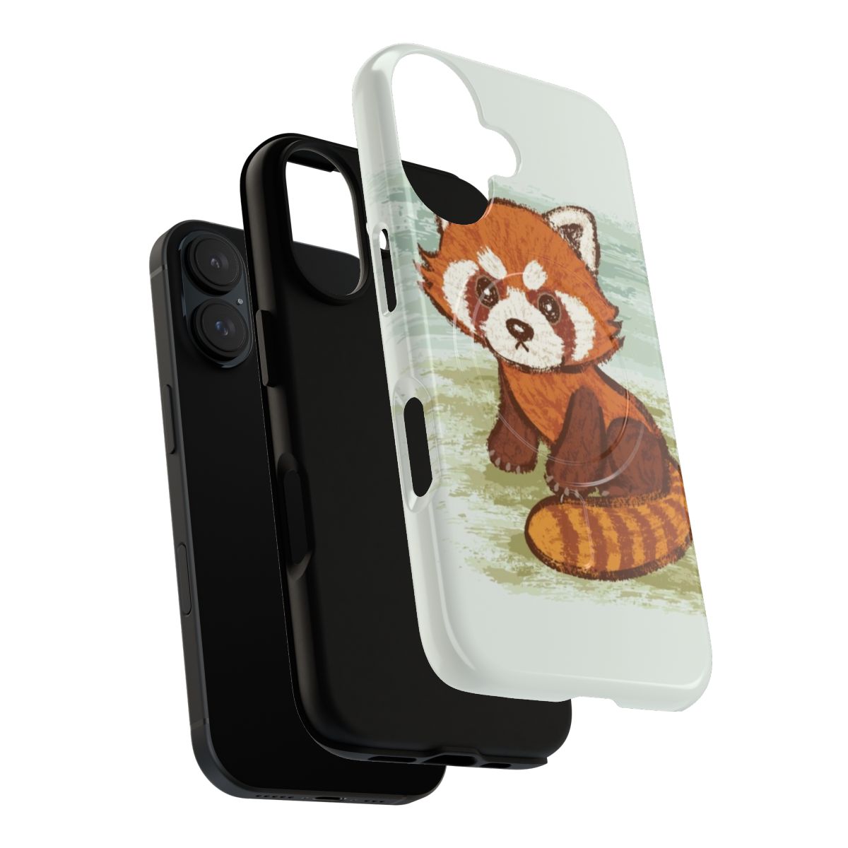 Illustration of a red panda on a protective phone case - Layers