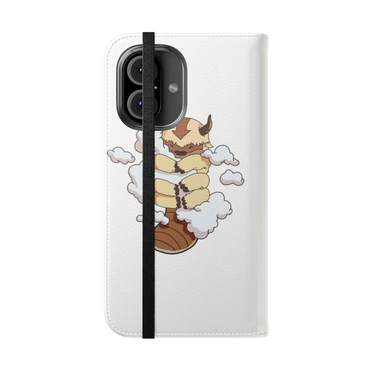 Appa, the beloved sky bison from Avatar: The Last Airbender, cuddling in the clouds on a phone case. - Folded Front