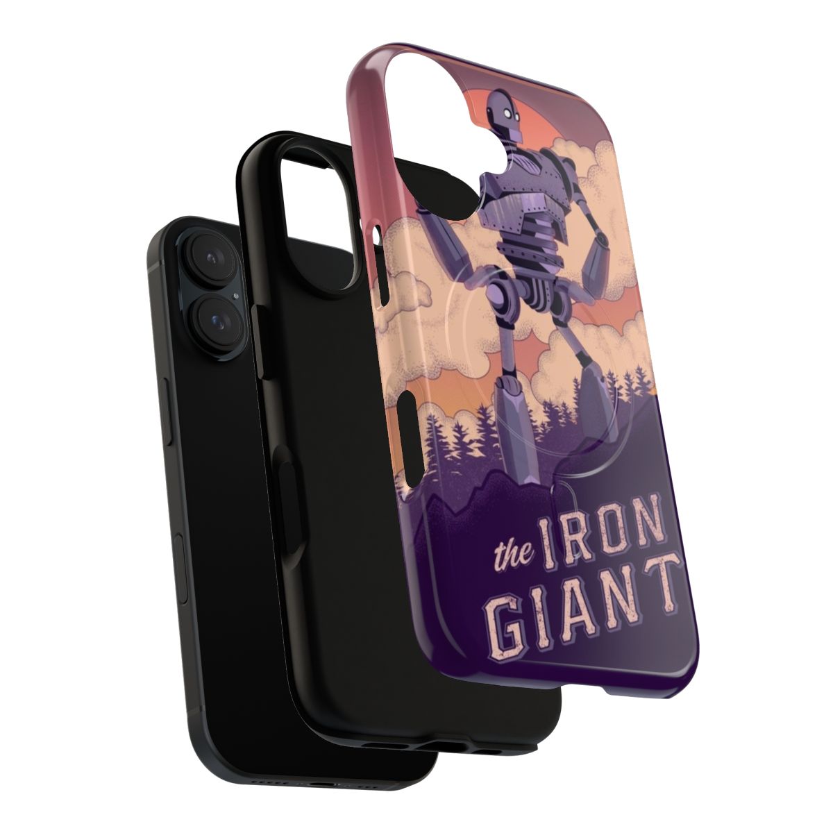 Robust phone case with The Iron Giant robot design - Layers