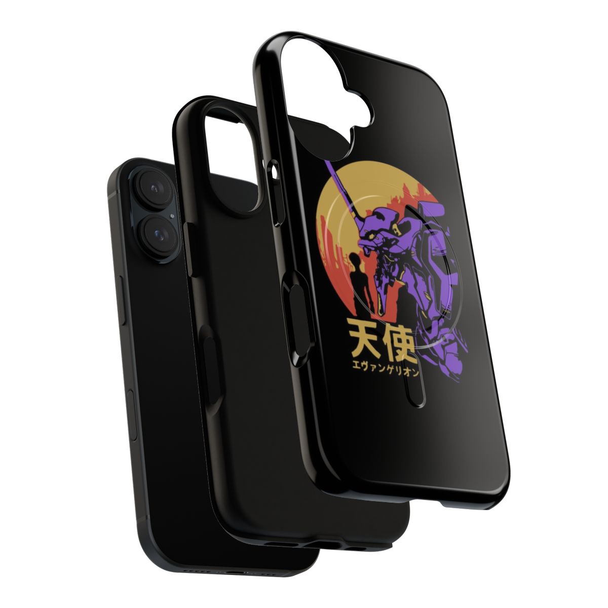 Retro vintage-style Neon Genesis Evangelion-inspired magnetic phone case - Layers