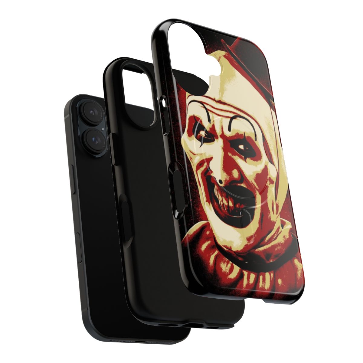 Magnetic tough phone case with a scary clown horror movie design - Layers